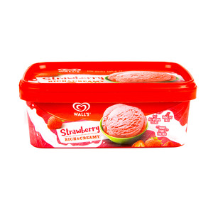 Wall's Rich & Creamy Strawberry Ice Cream 1Litre