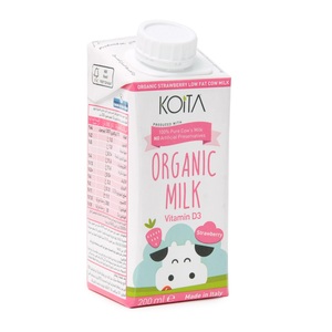 Koita Organic Milk Strawberry Low Fat 200ml
