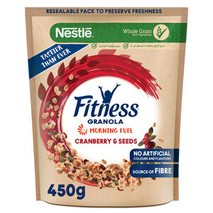 Nestle Fitness Breakfast Cereal Granola Morning Fuel Cranberry & Seeds 450g