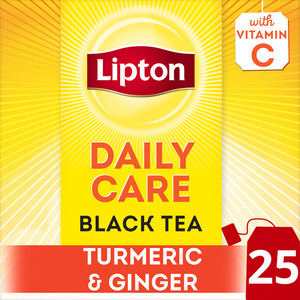 Lipton Yellow Label Black Tea Daily Care Turmeric & Ginger 25 Teabags