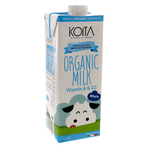 Koita Organic Whole Cow's Milk 1Litre