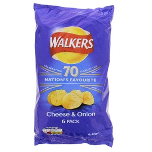 Walkers Cheese & Onion Chips 6 X 25g