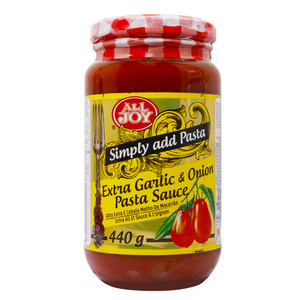 All Joy Pasta Sauce Extra Garlic & Onion 440g