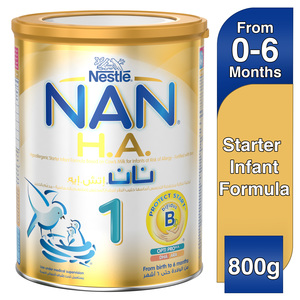 Nestle NAN H.A. Stage 1 From birth to 6 months Hypoallergenic Starter Infant Formula Fortified with Iron 800g