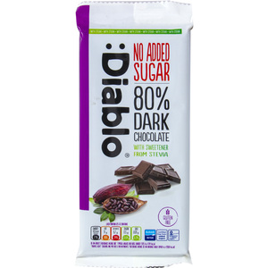 Diablo No Added Sugar 80% Dark Chocolate 75g