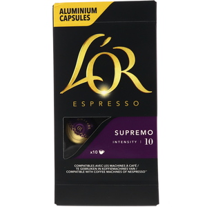 Lor Espresso Intensity 10 Supremo Ground Coffee Capsules 52g