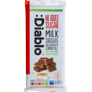 Diablo No Added Sugar Milk Chocolate With Crispy Rice 75g