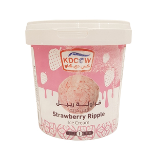 Kdcow Strawberry Ripple Ice Cream 1Litre