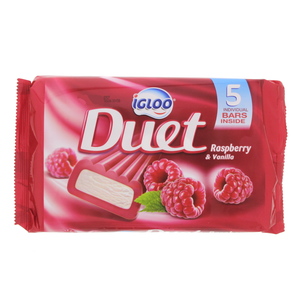 Igloo Duet Raspberry and Vanilla Ice Cream Bar 5 x 65ml