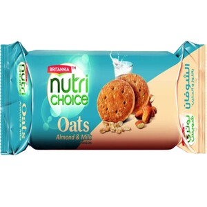 Britannia Nutri Choice Oats Almond And Milk Cookies 75g