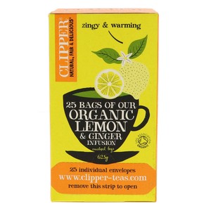 Clipper Organic Lemon & Ginger Tea 25pcs