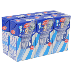 KDD 1-2-3 Full Cream Milk Long Life 125ml x 6 Pieces