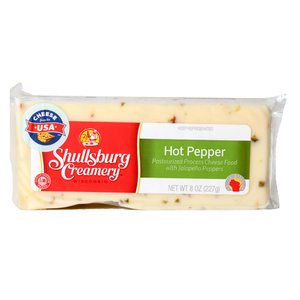 Shullsburg Creamery Hot Pepper Pasteurized Process Cheese With Jalapeno Pepper 227g