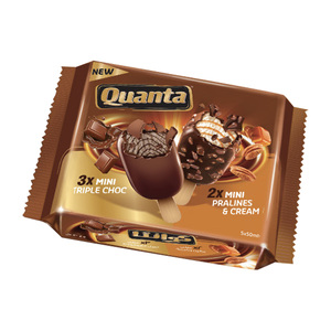 Quanta Stick Triple Chocolate 3pcs + Pralines & Cream 2pcs