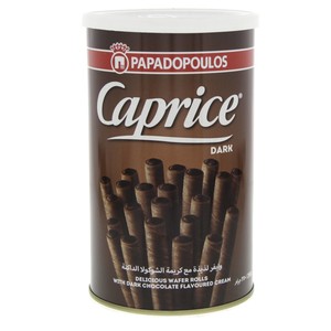 Papadopoulos Caprice Dark Chocolate Wafer Rolls 250g