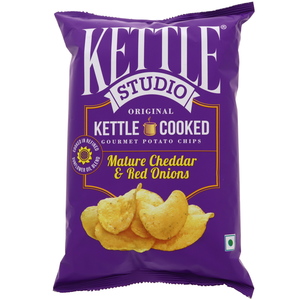 Kettle Studio Mature Cheddar & Red Onions Potato Chips 125g