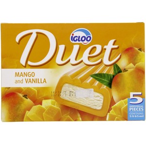Igloo Duet Mango And Vanilla Ice Cream Bar 5 x 65ml