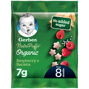 Gerber Organic Nutripuffs Raspberry & Banana Sachet 7g