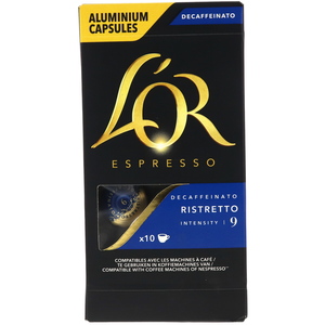 Lor Espresso Intensity 9 Ristretto Decaffeinato Ground Coffee In Capsules 52g
