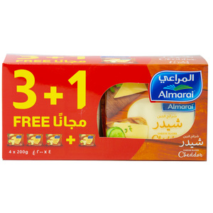 Almarai Cheddar Cheese Slices 4 x 200g